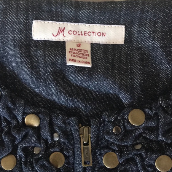 JM Collection Detailed Jean Jacket - Picture 3 of 7